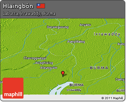 Physical Panoramic Map of Hlaingbôn