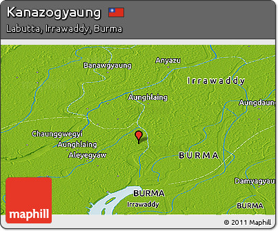 Physical Panoramic Map of Kanazogyaung
