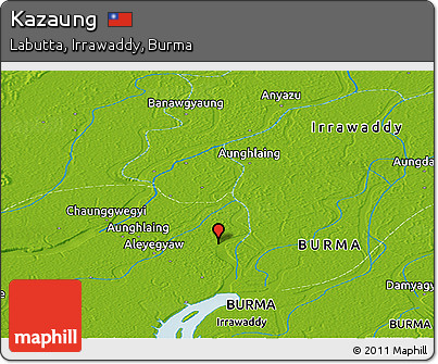 Physical Panoramic Map of Kazaung