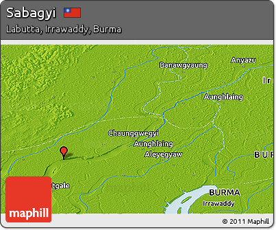 Physical Panoramic Map of Sabagyi