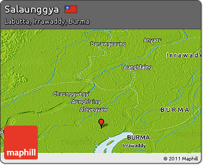 Physical Panoramic Map of Salaunggya