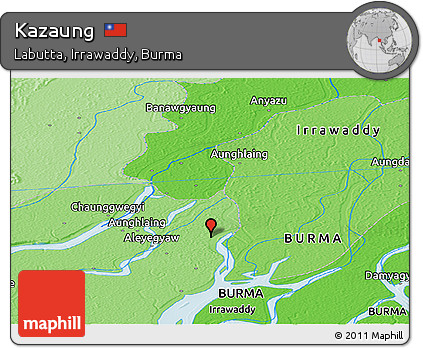 Political Panoramic Map of Kazaung