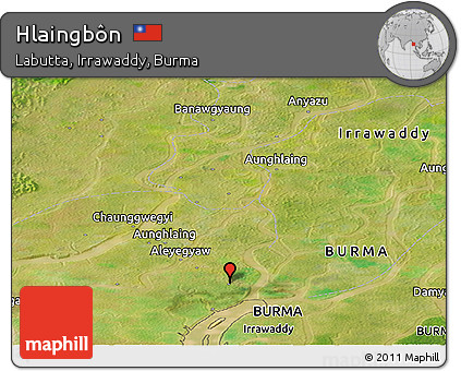 Satellite Panoramic Map of Hlaingbôn