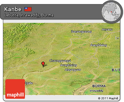 Satellite Panoramic Map of Kanbe