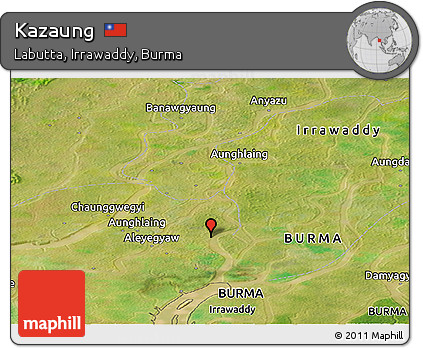 Satellite Panoramic Map of Kazaung