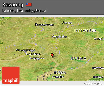 Satellite Panoramic Map of Kazaung