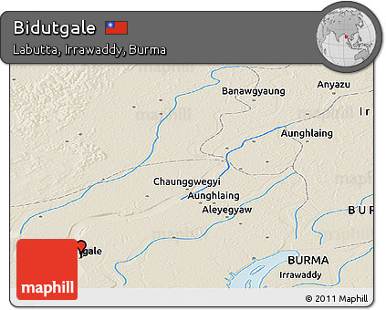 Shaded Relief Panoramic Map of Bidutgale