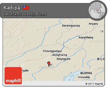 Shaded Relief Panoramic Map of Kadipā