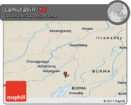Shaded Relief Panoramic Map of Lamutabin