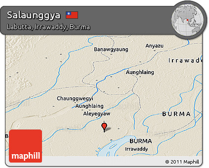 Shaded Relief Panoramic Map of Salaunggya