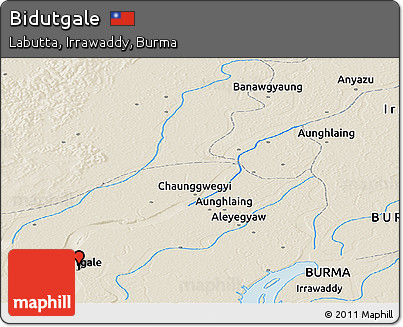 Shaded Relief Panoramic Map of Bidutgale