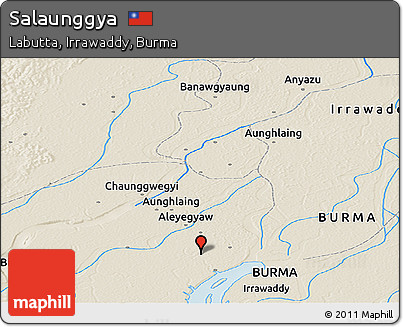 Shaded Relief Panoramic Map of Salaunggya
