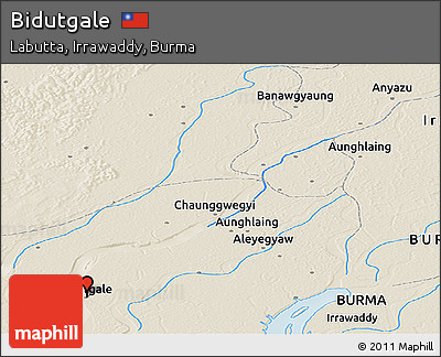 Shaded Relief Panoramic Map of Bidutgale