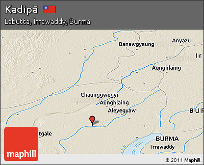Shaded Relief Panoramic Map of Kadipā