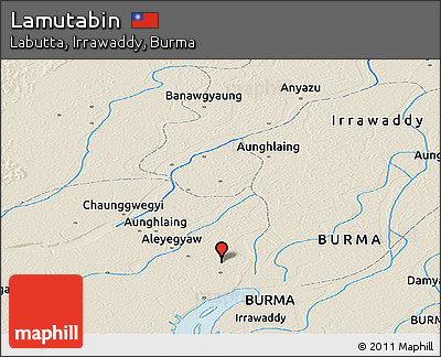 Shaded Relief Panoramic Map of Lamutabin