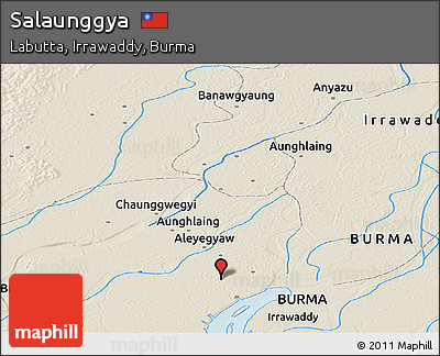 Shaded Relief Panoramic Map of Salaunggya