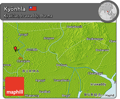 Physical 3D Map of Kyônhla