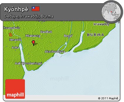Physical 3D Map of Kyônhpē