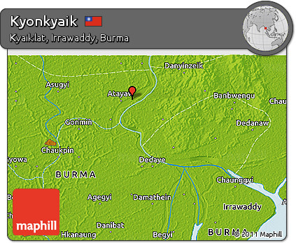 Physical 3D Map of Kyonkyaik