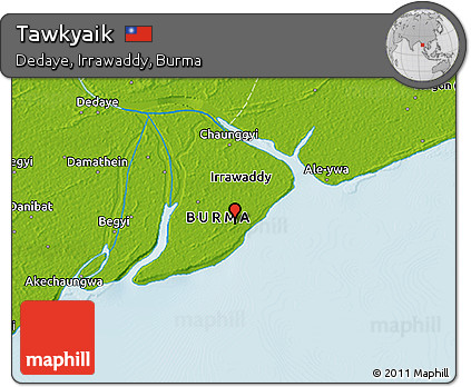 Physical 3D Map of Tawkyaik