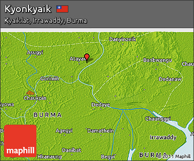 Physical 3D Map of Kyonkyaik
