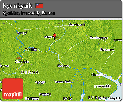 Physical 3D Map of Kyonkyaik