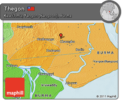 Political 3D Map of Thegon