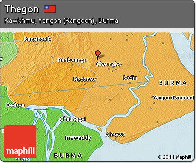 Political 3D Map of Thegon