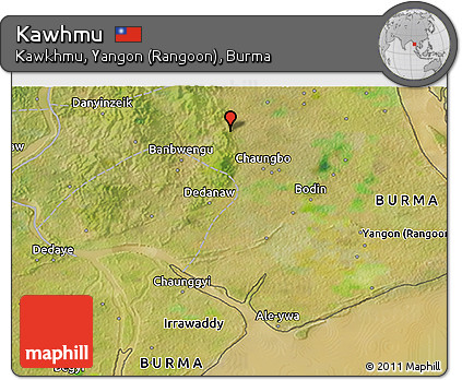 Satellite 3D Map of Kawhmu