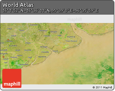 Satellite 3D Map of the Area around 16° 19' 2" N, 96° 7' 30" E