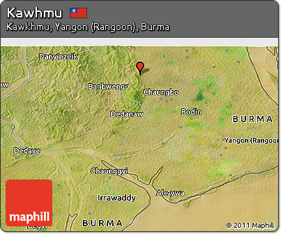 Satellite 3D Map of Kawhmu