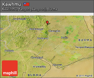 Satellite 3D Map of Kawhmu