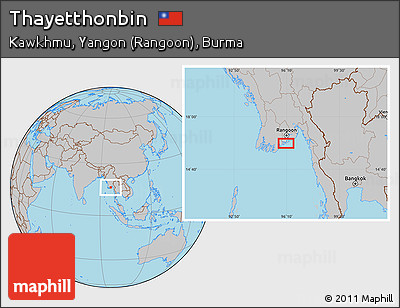 Gray Location Map of Thayetthonbin
