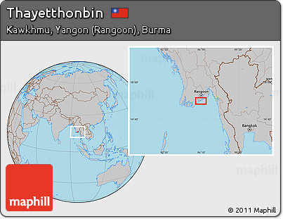 Gray Location Map of Thayetthonbin