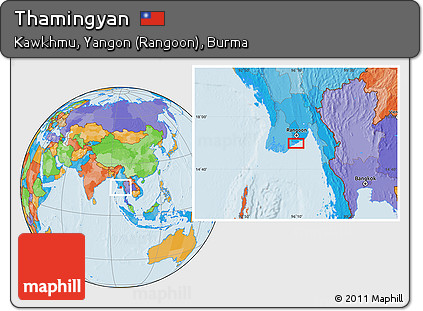 Political Location Map of Thamingyan