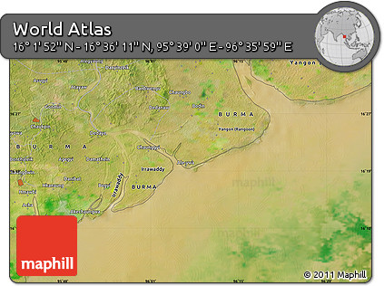 Satellite Map of the Area around 16° 19' 2" N, 96° 7' 30" E