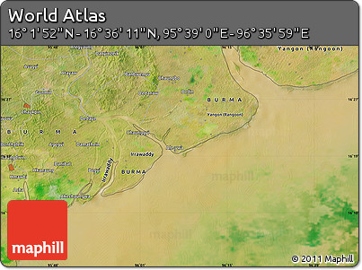 Satellite Map of the Area around 16° 19' 2" N, 96° 7' 30" E