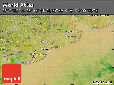 Satellite Map of the Area around 16° 19' 2" N, 96° 7' 30" E