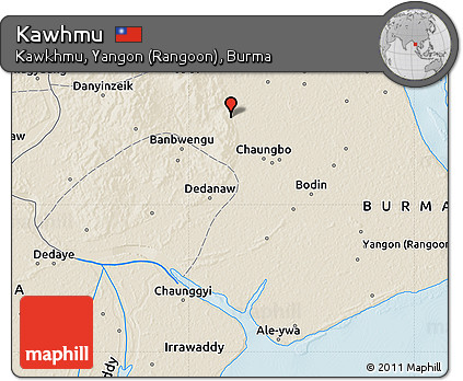 Shaded Relief Map of Kawhmu