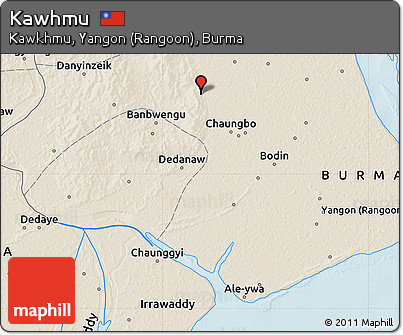 Shaded Relief Map of Kawhmu