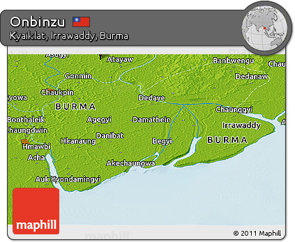 Physical Panoramic Map of Onbinzu