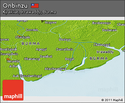 Physical Panoramic Map of Onbinzu