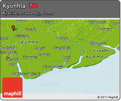 Physical Panoramic Map of Kyônhla