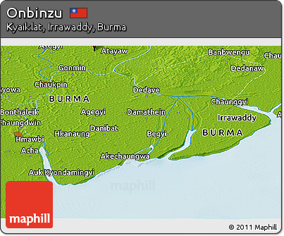 Physical Panoramic Map of Onbinzu