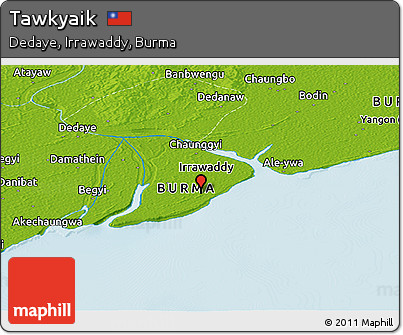 Physical Panoramic Map of Tawkyaik