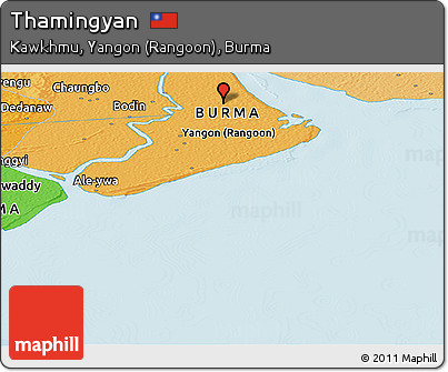 Political Panoramic Map of Thamingyan