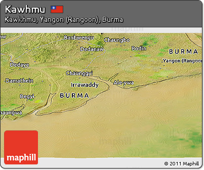 Satellite Panoramic Map of Kawhmu