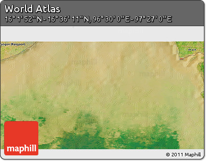 Satellite 3D Map of the Area around 16° 19' 2" N, 96° 58' 29" E