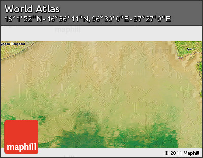 Satellite 3D Map of the Area around 16° 19' 2" N, 96° 58' 29" E