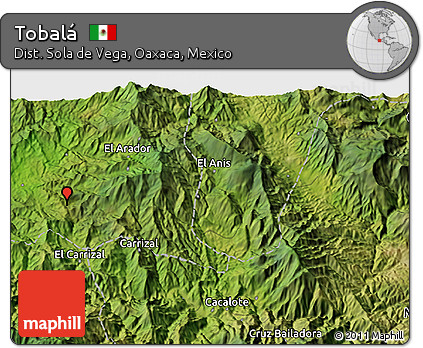 Satellite 3D Map of Tobalá